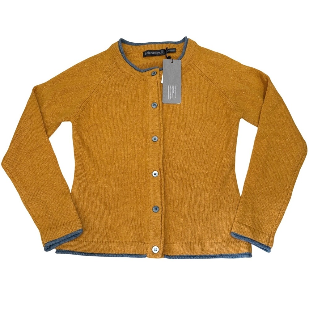 IrelandsEye Cardigan Womens S Ochre Killiney Wool Cashmere Blend Sweater NWT - Picture 2 of 9